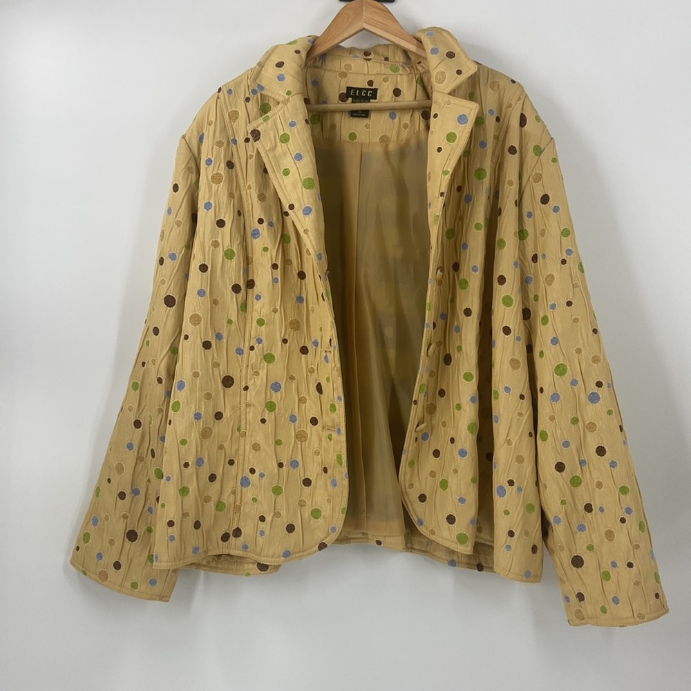 Boho elegant polka dot design artsy  button front blazer jacket
